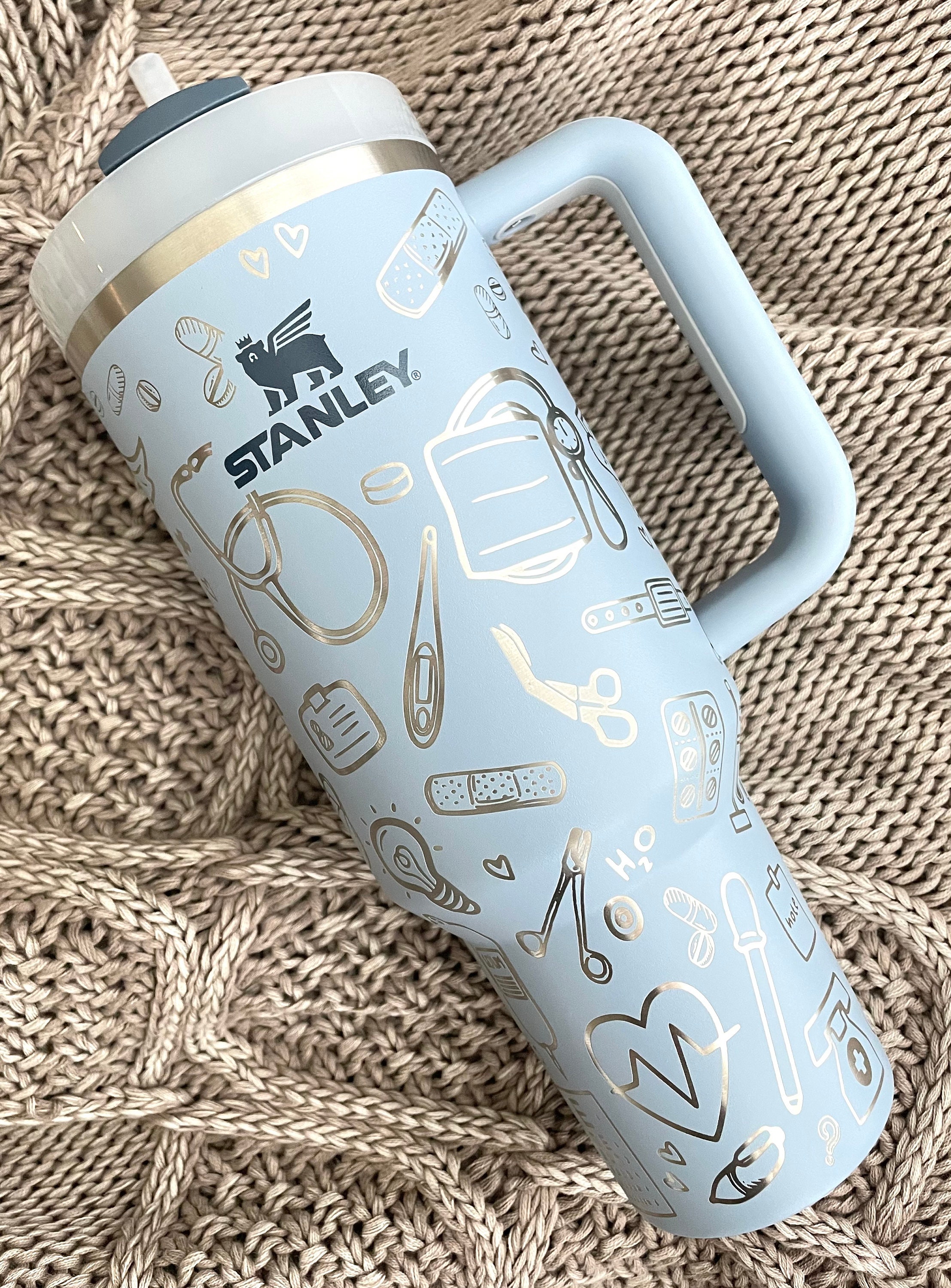 Stanley Dining | Stanley 40 oz. Quencher H2.0 FlowState Tumbler Polar Swirl Nwt | Color: Gray/White | Size: Os | Hannahsgoodeye's Closet