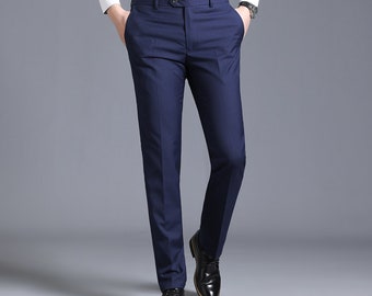 Men Pants Office Casual Straight Suit Pants Men Office - Etsy Hong Kong Men Pants Office Casual Straight Suit Pants Men Office - Etsy Hong Kong