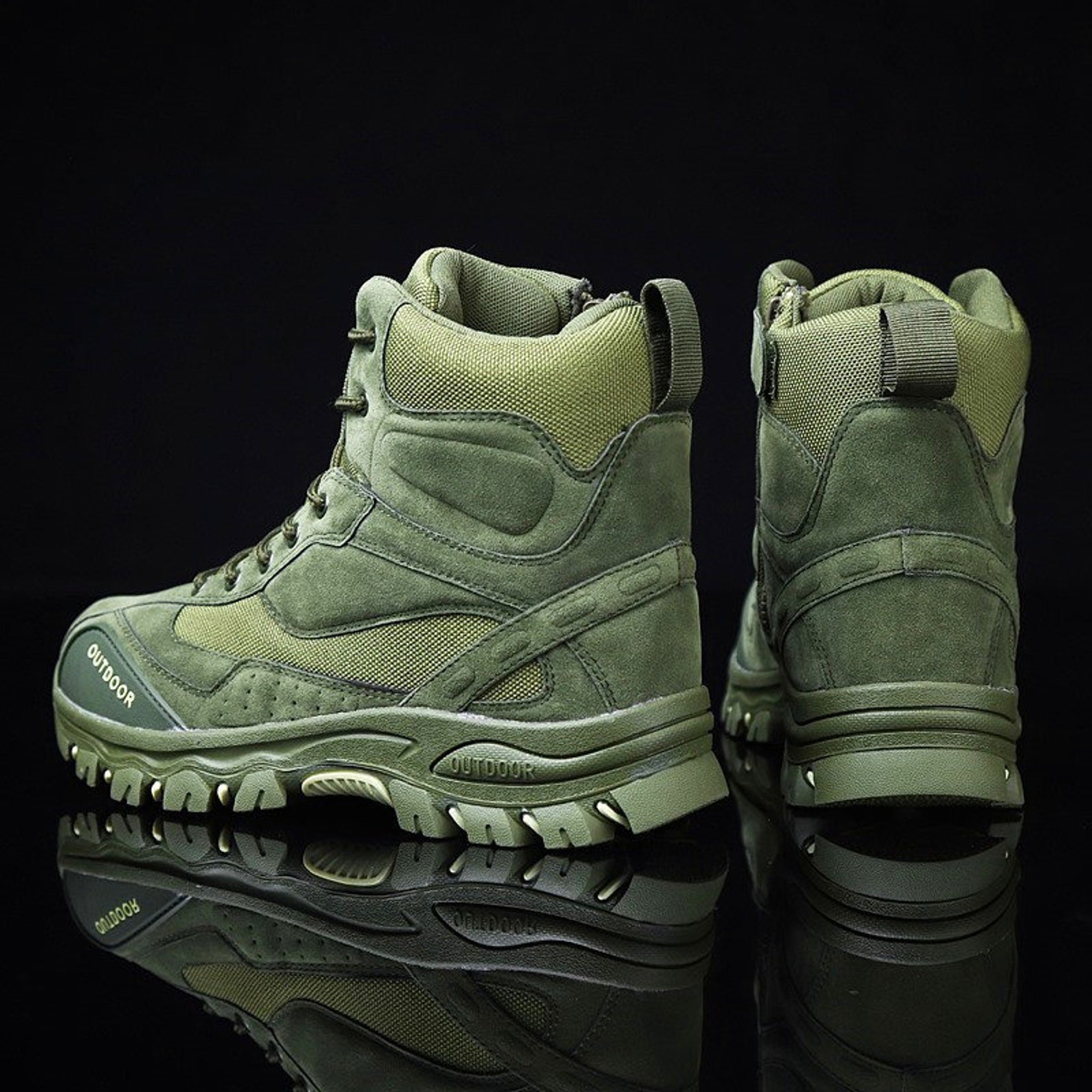 Men Ankle Boots Mountaineering Work Shoes Hightop Laceup Etsy