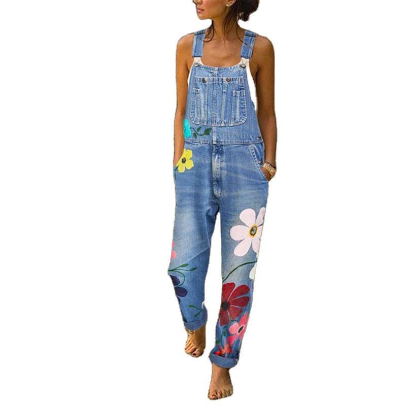 Floral Jumpsuits Women Clothing Wash the Watermark Flower - Etsy