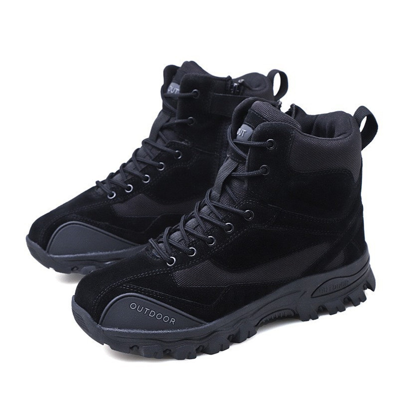 Men Ankle Boots Mountaineering Work Shoes Hightop Laceup Etsy