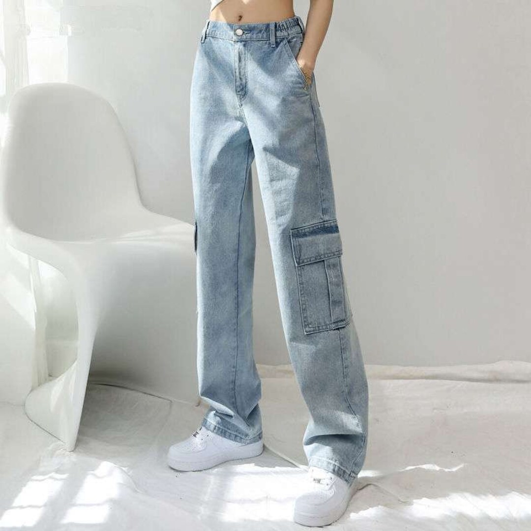 Woman Jeans Street Wear High Street Retro Loose and Wide Y2k - Etsy