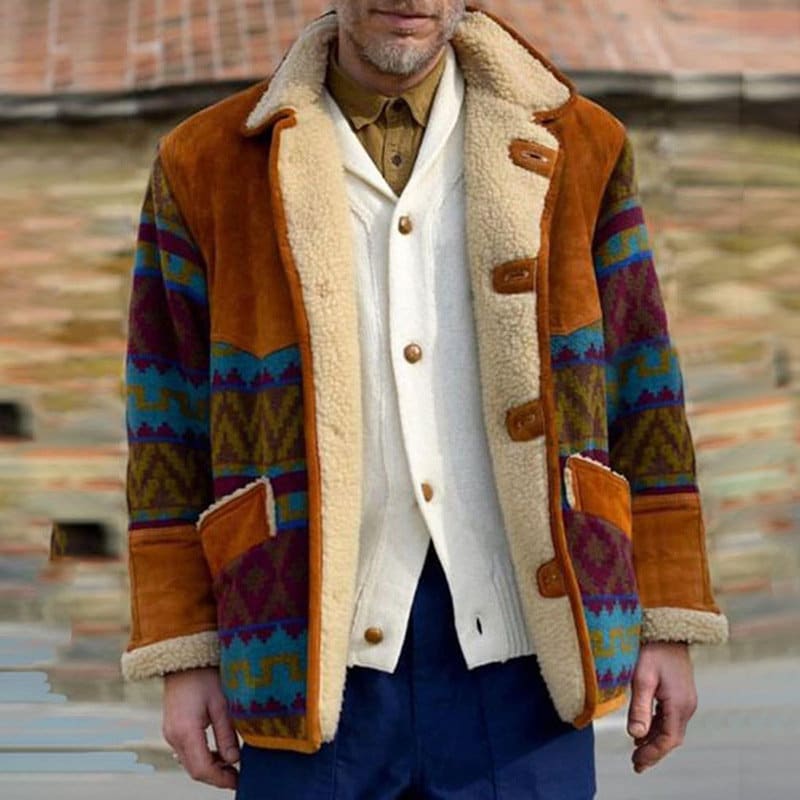 Men Winter Cardigan Long Sleeve Lapel Blue Jacket Men Coat Etsy UK