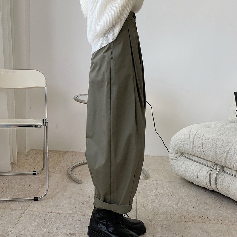 New Wide Leg Slim Commuter All-match Ninth Casual Trousers for - Etsy