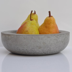 Concrete Bowl Chunky and Shallow Grey Heavy Key Bowl