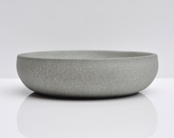 Handmade Concrete Bowl for Key & Coins Minimalist Home Decor Ash Green