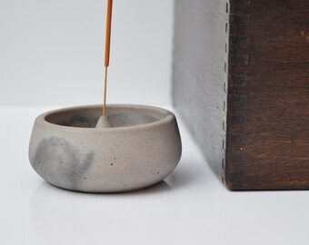 Small Concrete Incense Burner: Handmade Brutalist Incense Holder