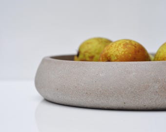 Large Concrete Bowl: Heavy Handmade Cement Home Decor Storage Dish