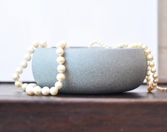 Handmade Concrete Trinket Dish: Little Steel Grey rustic Jewelry and Coin Bowl Textured