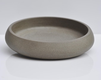 Medium Concrete Bowl: Handmade Modern Minimalist Home Decor Sage Grey