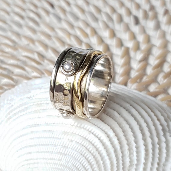 Maxence Gold Matt Stainless Steel Spinner Ring | Anxiety Rings