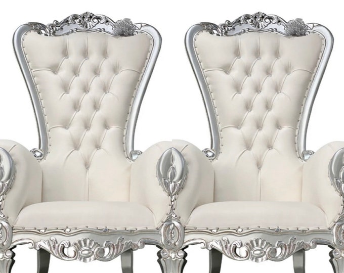 Silver Throne Chairs Wedding Chairs Bridal Thrones King and Queen