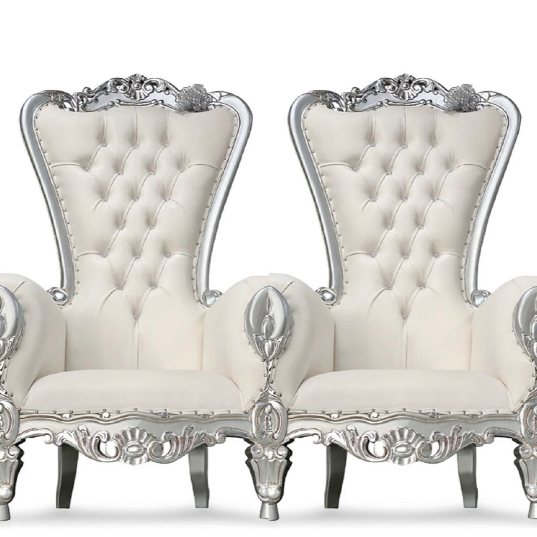 Silver Throne Chairs Wedding Chairs Bridal Thrones King and Queen