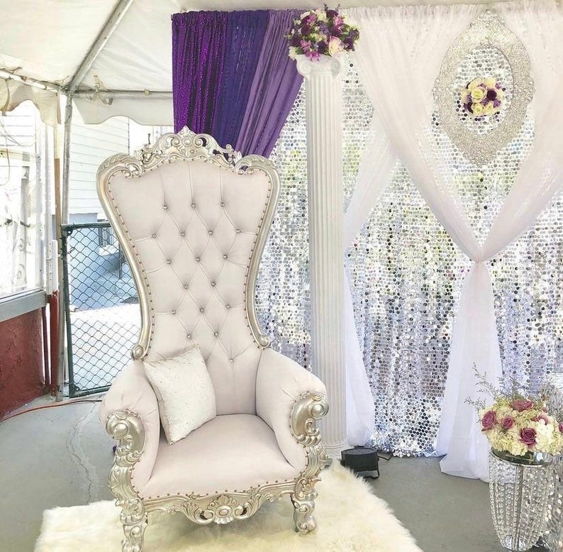 Silver Throne Chairs Wedding Chairs Bridal Thrones King and Queen Thrones Sweet 16 Anniversary