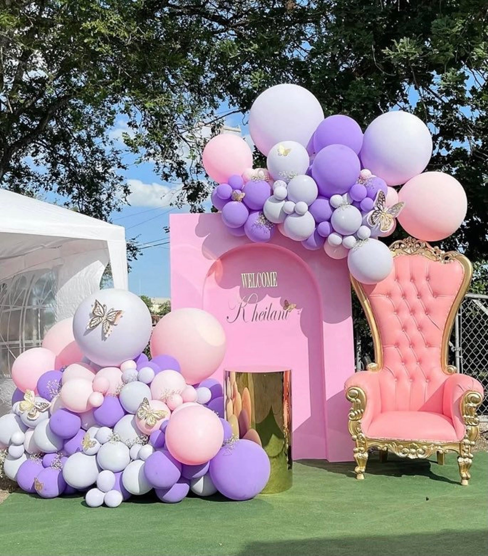 1 Pink Throne Chair Pink and Gold Etsy