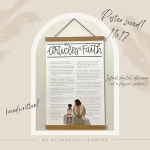 Articles of Faith JPG, Printable LDS Art, Articles of Faith Poster, LDS Gospel Pack, Primary Artwork