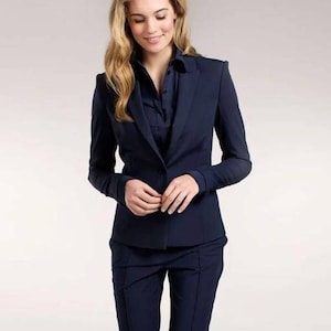 Blue Suit for Women, Two Piece Suit, Top, Womens Suit, Womens Suit Set ...