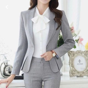 Womens charcoal grey hot sale suit