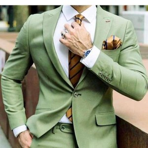 Trajes para hombres verde claro Traje de hombre de 2 piezas
