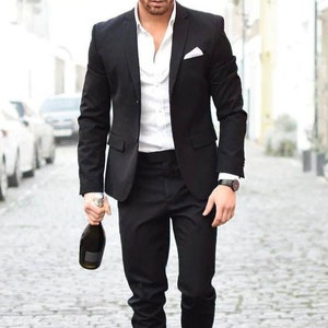 Suits for Men Black Men Suits 2 Piece Slim Fit Suits One - Etsy