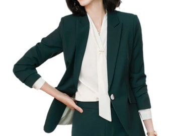 Green Suit for Women two Piece Suit top womens Suit womens Suit