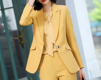 Yellow Pant Suit - Etsy UK