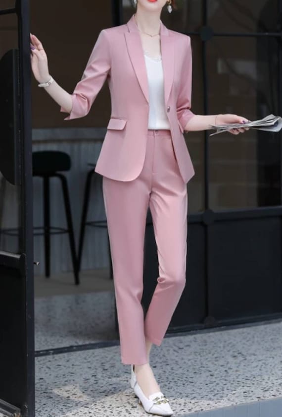 Pink Suit for Women/two Piece Suit/top/womens Suit/womens Suit Set