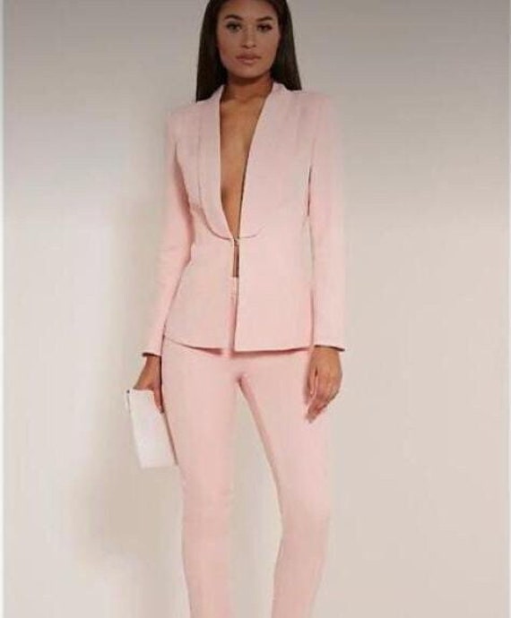 Pink Suit for Women/two Piece Suit/top/womens Suit/womens Suit Set/wedding  Suit/ Womens Coats Suit Set 