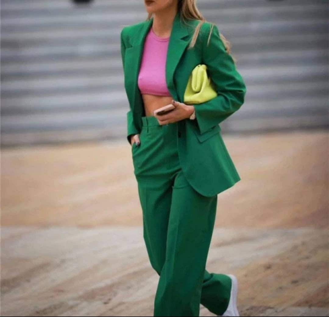 Green dress suits for ladies cheap
