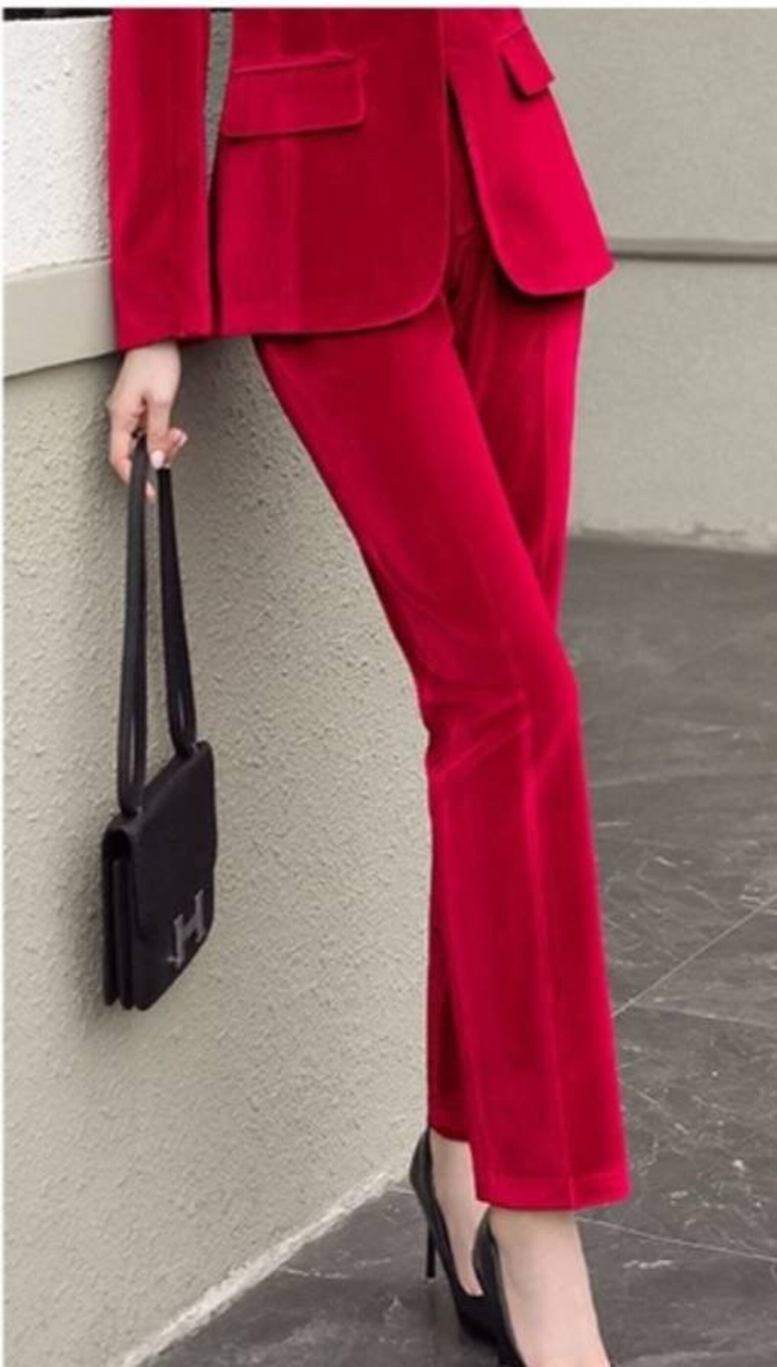 Red Velvet Suit for Women/two Piece Suit/top/womens Etsy