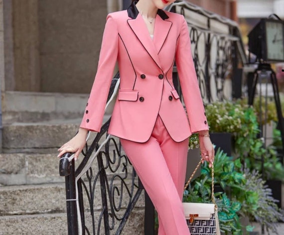 Buy Pink Suit for Women/two Piece Suit/top/womens Suit/womens Suit  Set/wedding Suit/ Womens Coats Suit Set Online in India 