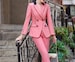 pink suit for women/two piece suit/top/Womens suit/Womens Suit Set/Wedding Suit/ Women’s Coats Suit Set 