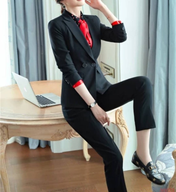 Black Suit for Women/two Piece Suit/top/womens Suit/womens Suit