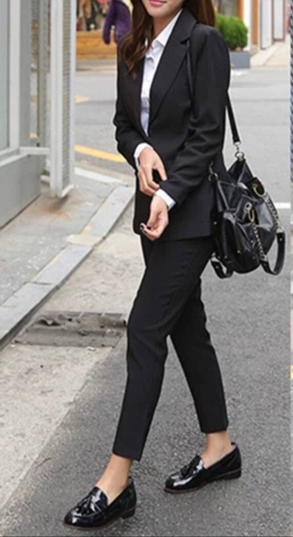 Black Suit for Women/two Piece Suit/top/womens Suit/womens Suit