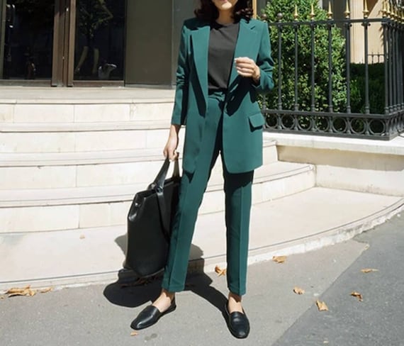 Green Suit for Women/two Piece Suit/top/womens Suit/womens Suit Set/wedding  Suit/ Womens Coats Suit Set -  Canada