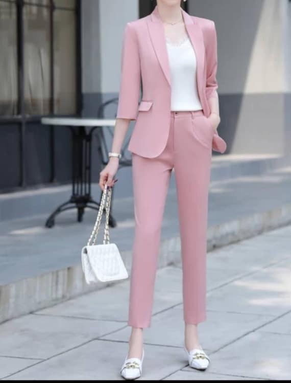 Pink Suit for Women/two Piece Suit/top/womens Suit/womens Suit Set/wedding  Suit/ Womens Coats Suit Set -  Finland