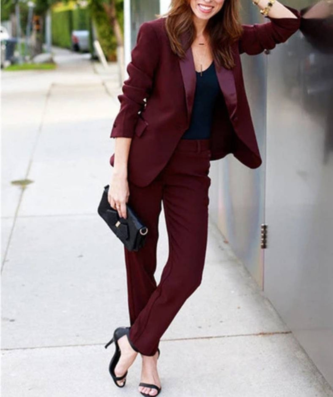 Red Wine Suit for Women/two Piece Suit/top/womens Suit/womens - Etsy