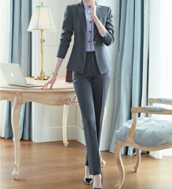 Grey Suit for Women/two Piece Suit/top/womens Suit/womens Suit Set/wedding  Suit/ Womens Coats Suit Set -  Canada