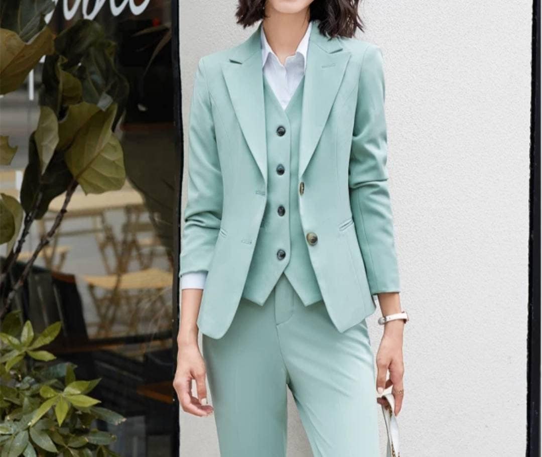 Green Suit for Women/three Piece Suit/top/womens Suit/womens Suit
