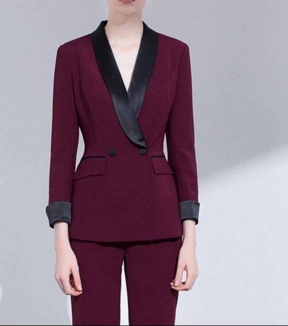 Red Wine Suit for Women/two Piece Suit/top/womens Suit/womens Suit