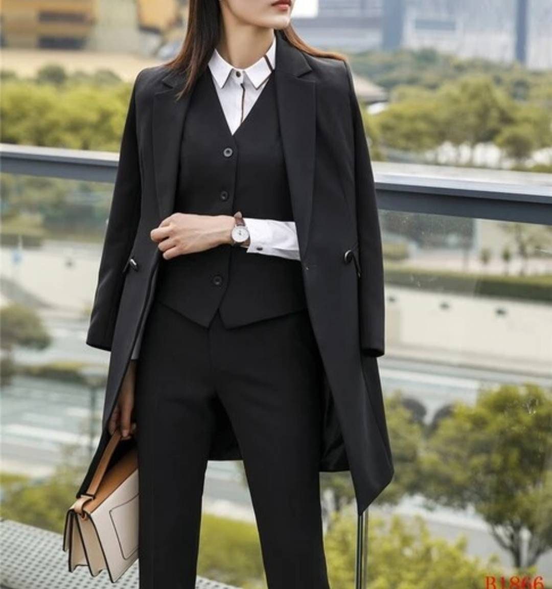 Black Suit for Women/three Piece Suit/top/womens Suit/womens Suit