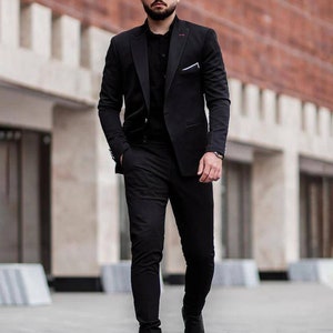 Suits for Men Black Men Suits 2 Piece Slim Fit Suits One - Etsy