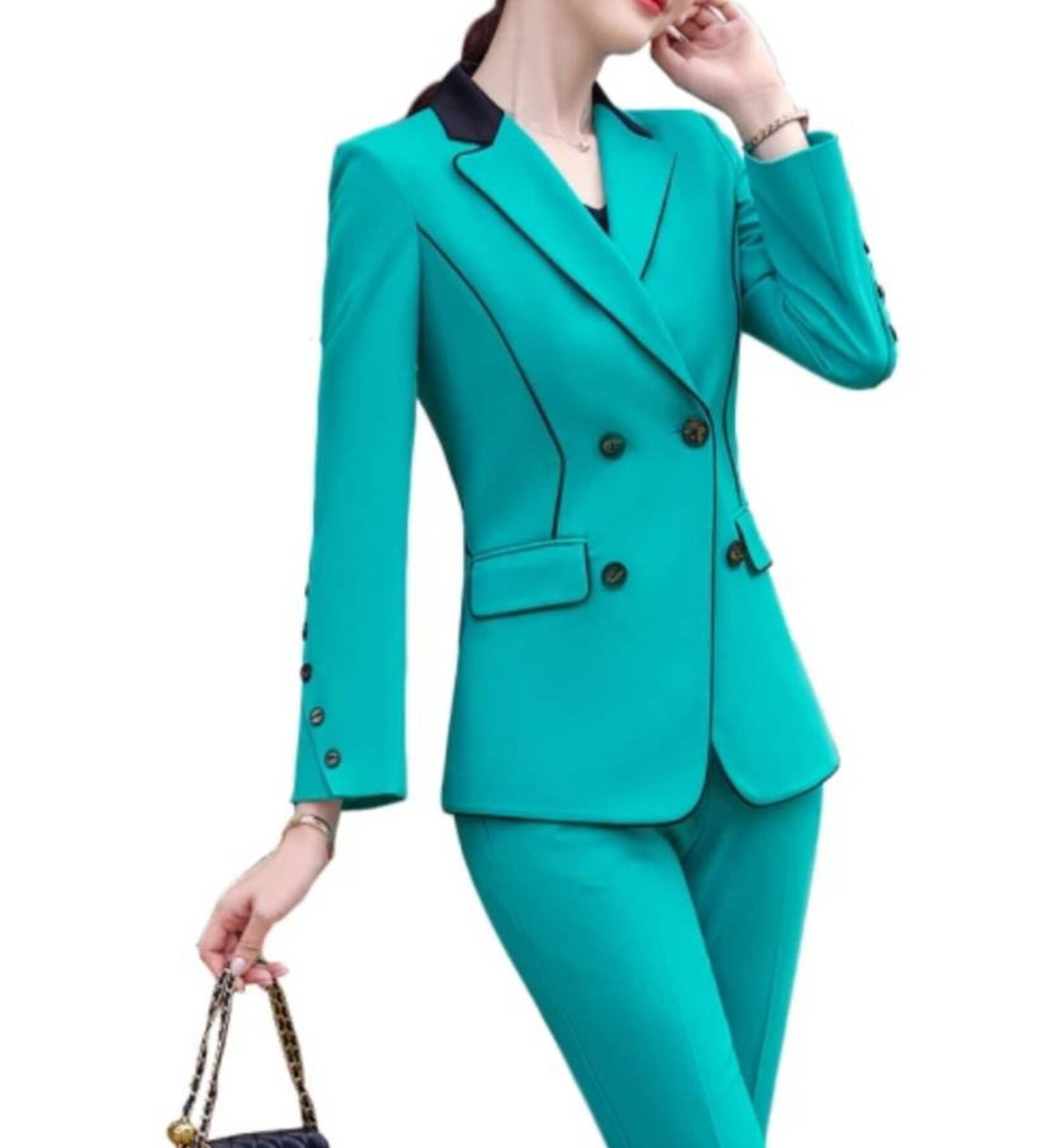 Green Suit for Women/two Piece Suit/top/womens Suit/womens Etsy