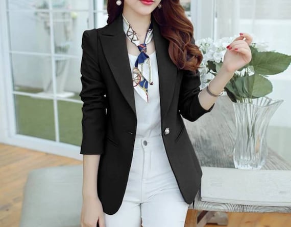 primavera galón arrepentirse Blazer negro para mujer blazer suit top blazer de mujer - Etsy México