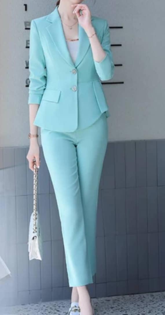Candy Green Suit for Women/two Piece Suit/top/womens Suit/womens