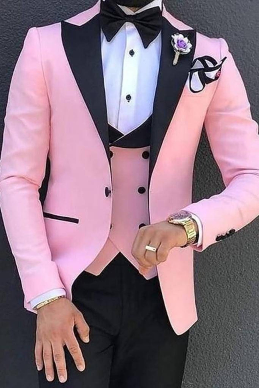 Suits for Men Elegant Slim Fit Three Piece Pink Mens Suit for Etsy