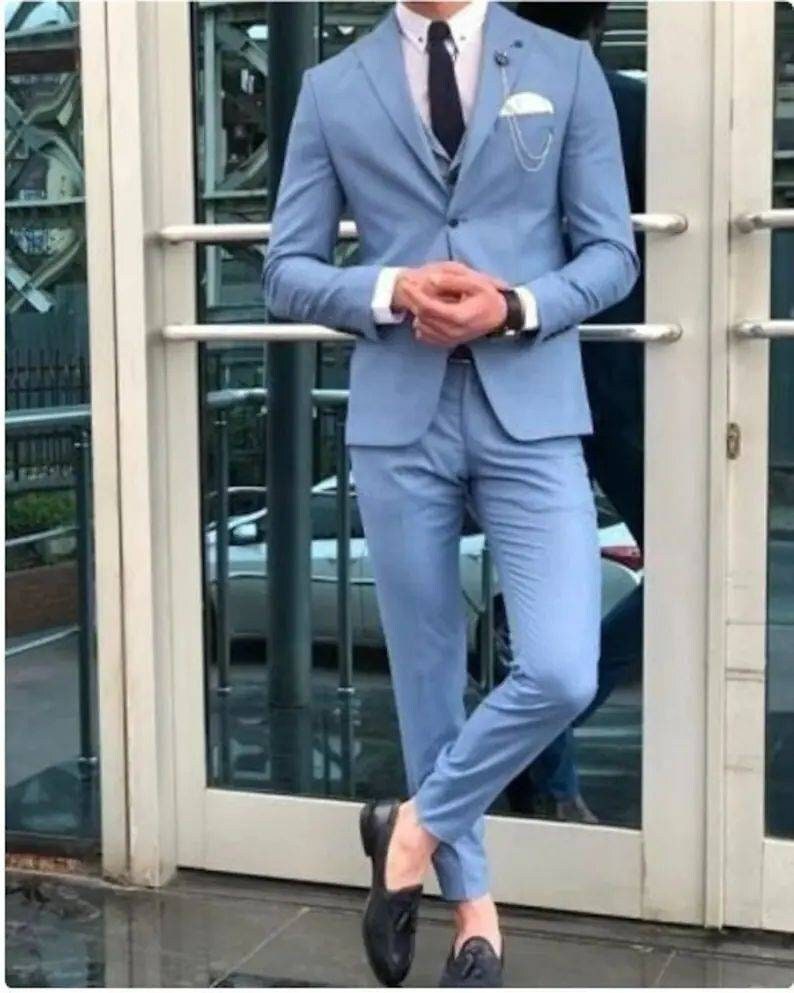 Men Two Piece Suit Royal Blue Slim Fit Suit Formal Suit Dinner Suit Men  Bespoke Tailoring Gift For Him