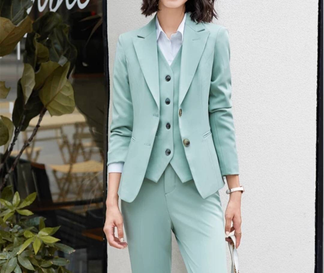 Green Suit for Women/three Piece Suit/top/womens Suit/womens Etsy