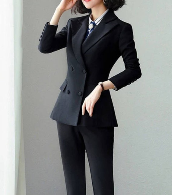 negro para mujeres / traje de dos / top traje - Etsy México