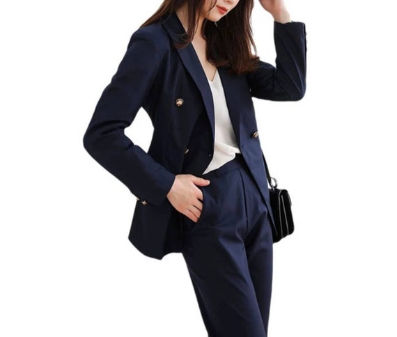 Blue Suit for Women, Two Piece Suit, Top, Womens Suit, Womens Suit
